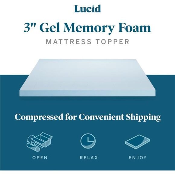 3 Inch Mattress Topper Full XL - Gel Infused Memory Foam – Memory Foam Mattress - Picture 2 of 7